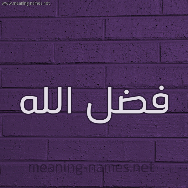 شكل 12 الإسم على الحائط الجداري صورة اسم فضلُ الله Fdl-Allah